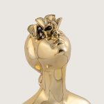 YUKARI BAKAN ÇİÇEKLİ KADIN BÜYÜK , GOLD - Görsel 3
