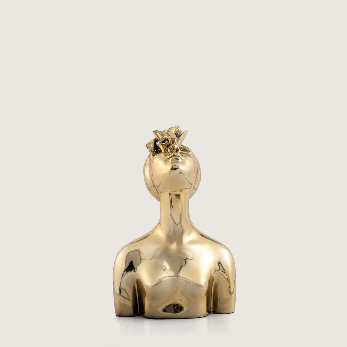 YUKARI BAKAN ÇİÇEKLİ KADIN BÜYÜK , GOLD - Görsel 2