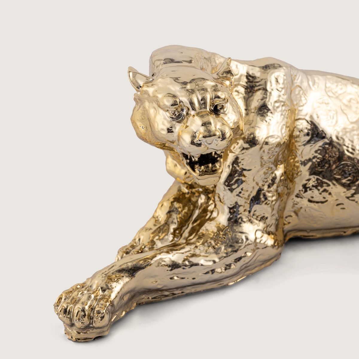 YATAN BÜYÜK LEOPAR, GOLD KAPLAMA - Görsel 3