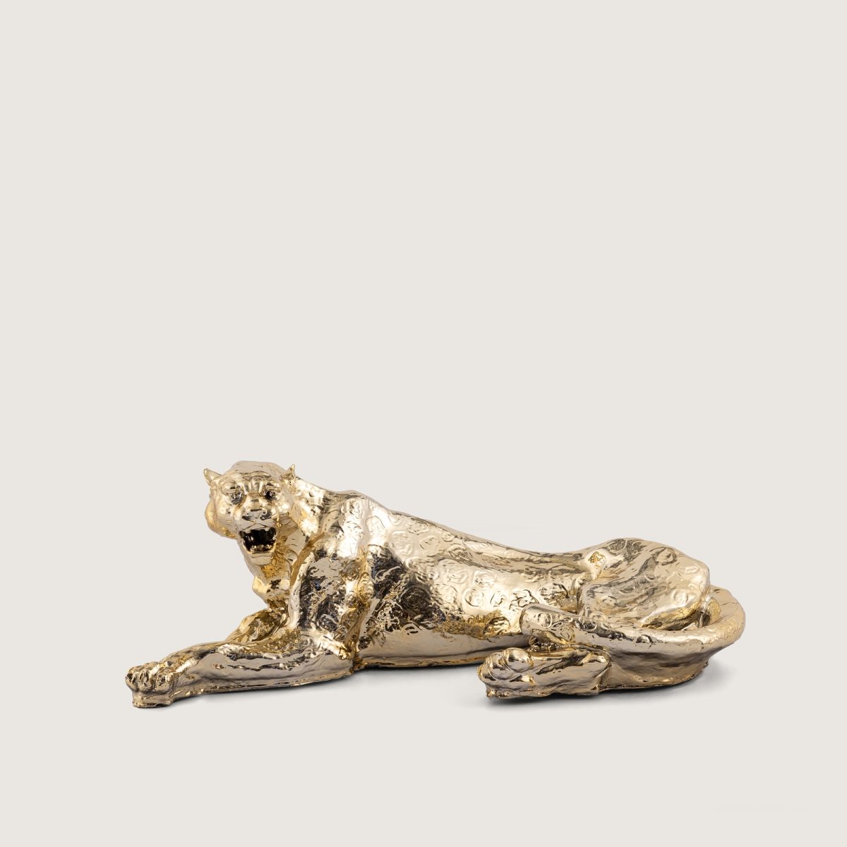 YATAN BÜYÜK LEOPAR, GOLD KAPLAMA - Görsel 2