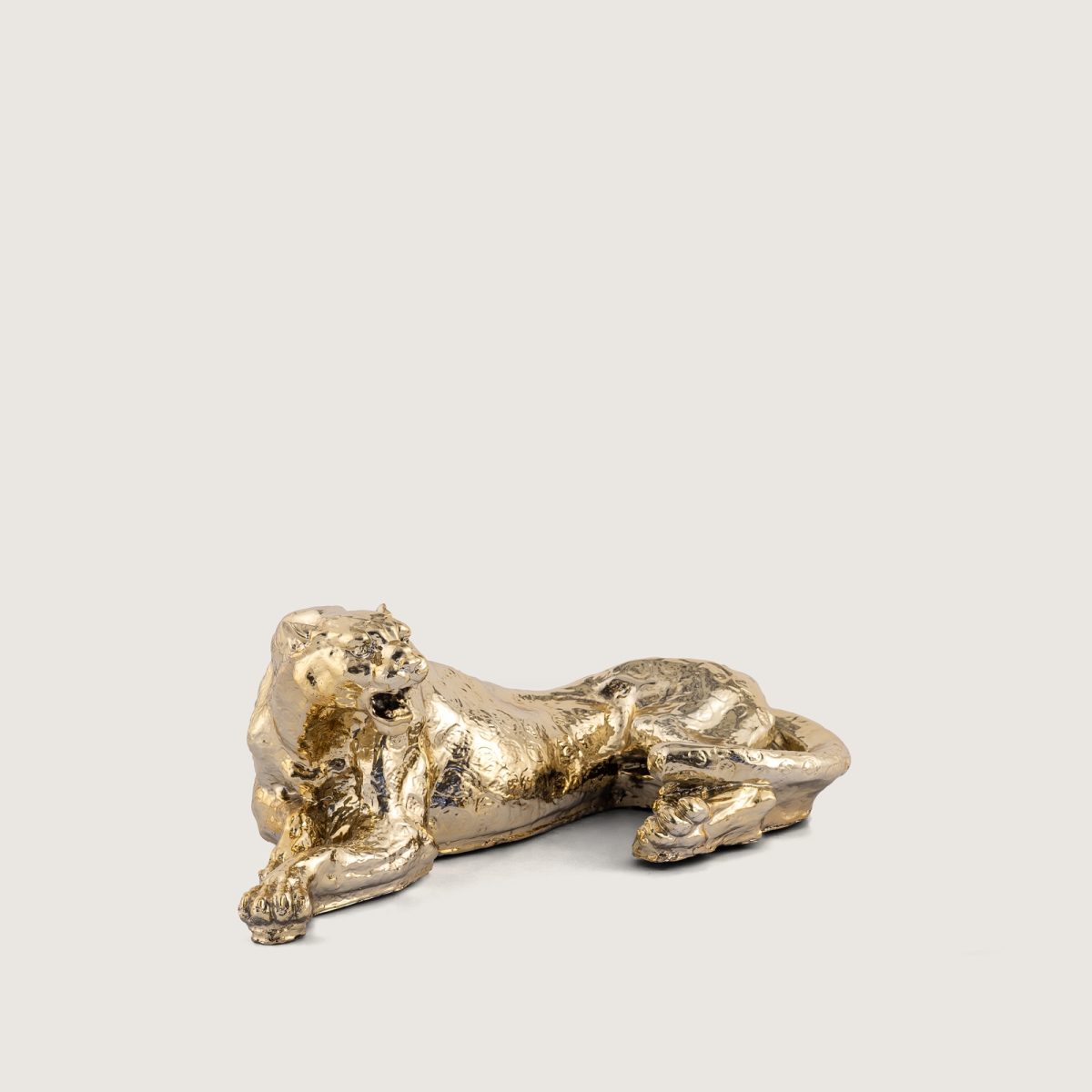YATAN BÜYÜK LEOPAR, GOLD KAPLAMA - Görsel 2
